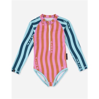 Salty Stripes LS Swimsuit UPF50+