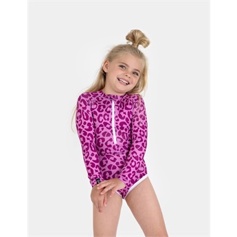 Sugar Leopard LS Swimsuit UPF50+