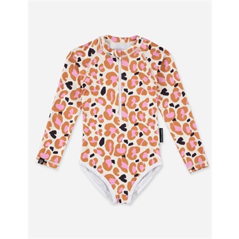 Candy Leopard LS Swimsuit UPF50+