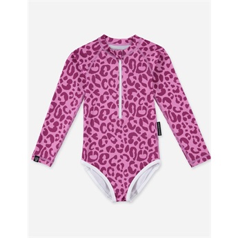 Baby Sugar Leopard LS Swimsuit UPF50+
