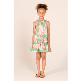 Mini Dress Cleo - Green Petal