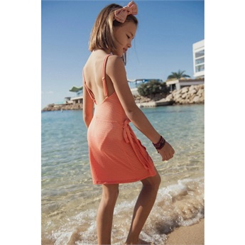 Calypso Swim Skirt - Neon Coral