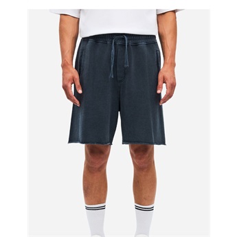 Men Raw Edges Sweatbermuda - Vintage Blue