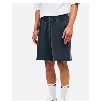 Men Raw Edges Sweatbermuda - Vintage Blue