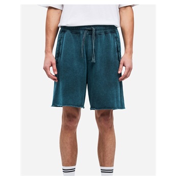 Men Raw Edges Sweatbermuda - Shadow Teal