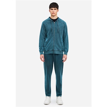 Men Raw Edge Sweatpants - Shadow Teal