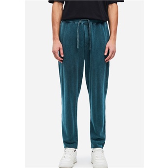 Men Raw Edge Sweatpants - Shadow Teal