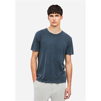 Men Slub T-Shirt Detailed Seam - Vintage Blue