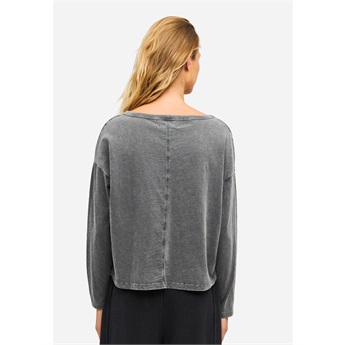 Women V-Neck Relaxed Longsleeve - Vintage Grey
